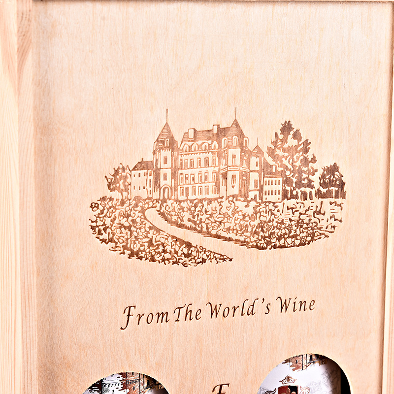 New Wood Color Brand Import and Export Wooden Box Two Empty Original Bottle Imported Wooden Box Gift Box Custom Direct Sales New Wood Color Brand Import and Export Wooden Box Two Empty Original Bottle Imported Wooden Box Gift Box Custom Direct Sales