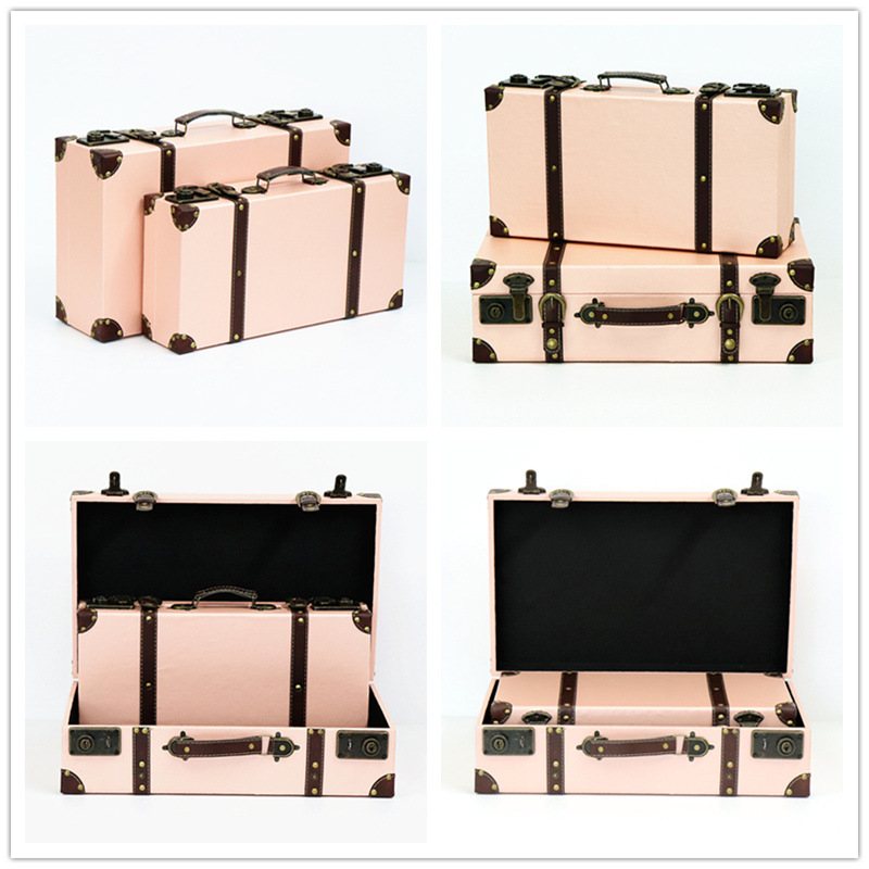 Retro British Style Suitcase Portable Wooden Box Storage Box Antique Wooden Box Show Window Decoration Display Shooting Props Retro British Style Suitcase Portable Wooden Box Storage Box Antique Wooden Box Show Window Decoration Display Shooting Props