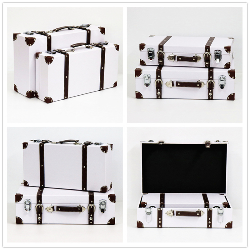 Retro British Style Suitcase Portable Wooden Box Storage Box Antique Wooden Box Show Window Decoration Display Shooting Props Retro British Style Suitcase Portable Wooden Box Storage Box Antique Wooden Box Show Window Decoration Display Shooting Props