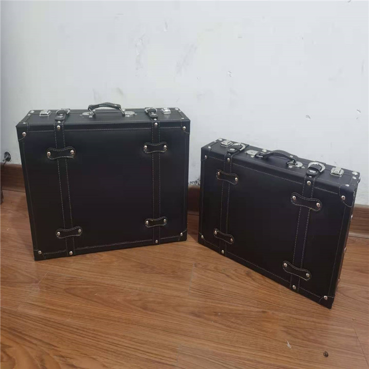 Storage Box, Super Large Anti-Cowhide Wooden Storage Box, Solid Color Wooden Box Wood Products Stage Props Box Daily Necessities