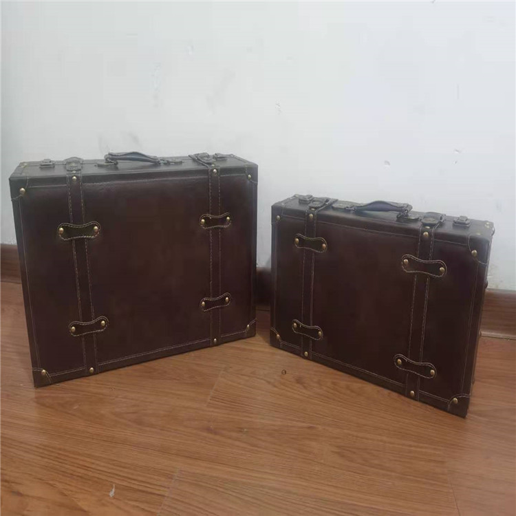 Storage Box, Super Large Anti-Cowhide Wooden Storage Box, Solid Color Wooden Box Wood Products Stage Props Box Daily Necessities