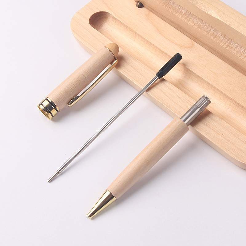 Metal Wood Ballpoint Pen Suit Raw Wood Red Wood Pen Business Office Wooden Box Beech Pen
