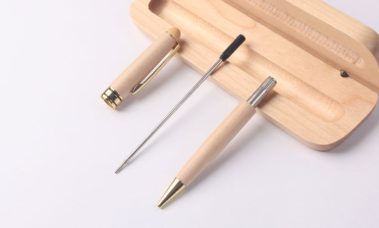Metal Wood Ballpoint Pen Suit Raw Wood Red Wood Pen Business Office Wooden Box Beech Pen