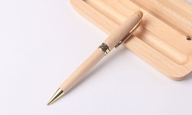 Metal Wood Ballpoint Pen Suit Raw Wood Red Wood Pen Business Office Wooden Box Beech Pen