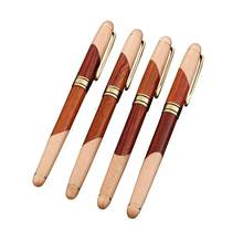 Vintage Rosewood Wood Splicing Ballpoint Pen Suit Wood Splicing Pencil Case Making Enterprise Logo Creative Craft Gift Wooden Box