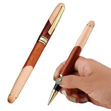Vintage Rosewood Wood Splicing Ballpoint Pen Suit Wood Splicing Pencil Case Making Enterprise Logo Creative Craft Gift Wooden Box