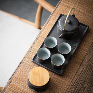 Festival Business Leaders Gift Blooming Flowers and Full Moon Tea Moon Cake Tea Containers Tea Tray Kung Fu Tea Set