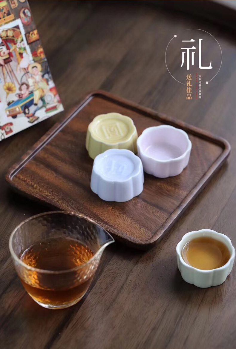 Festival Business Leaders Gift Blooming Flowers and Full Moon Tea Moon Cake Tea Containers Tea Tray Kung Fu Tea Set