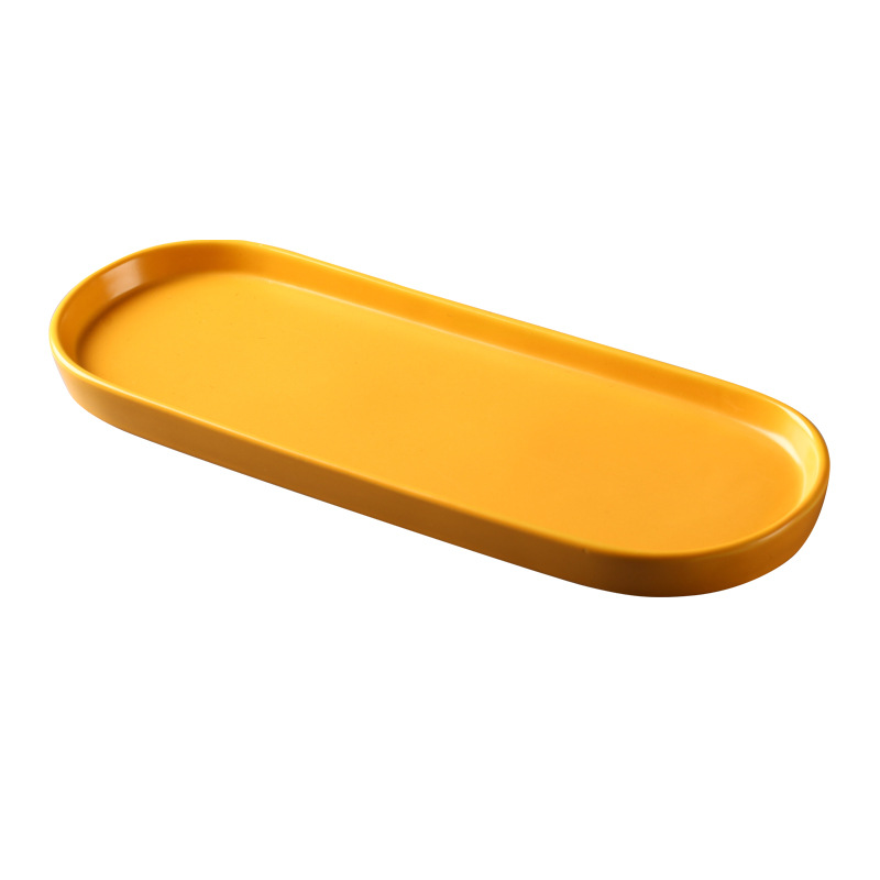 Nordic Simple Oval Tray Rectangular Plate Japanese Dim Sum Plate Cuisine Sushi Plate Thick Cake Plate