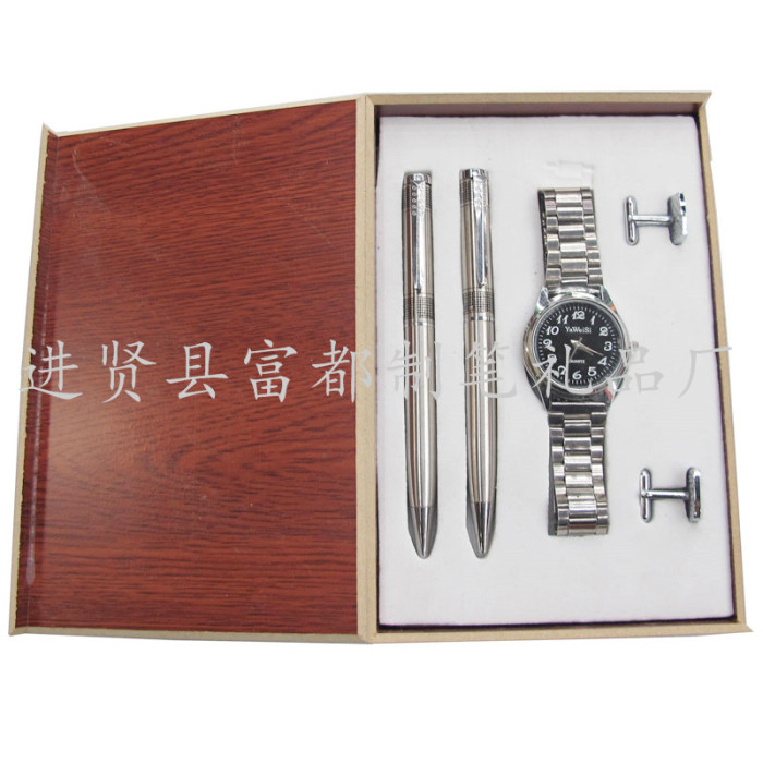 The wooden box (gift pen leather Keychain) business gifts men Gift Set