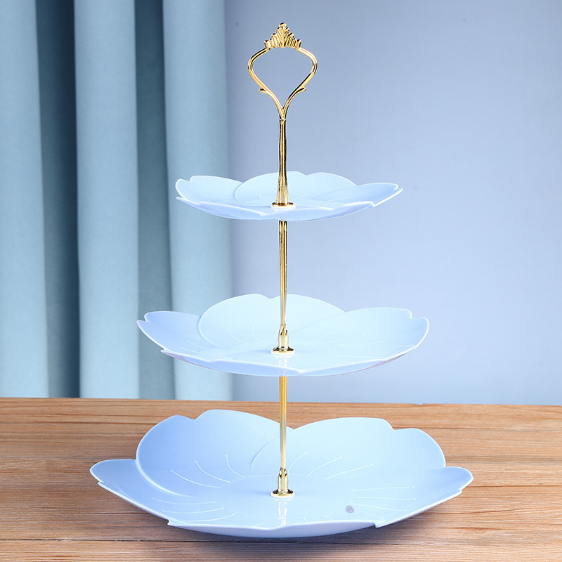 Afternoon Tea Dessert Tray MultiLayer Plastic Fruit Plate Dessert Table Decoration Cake Plate ThreeLayer Cake Stand