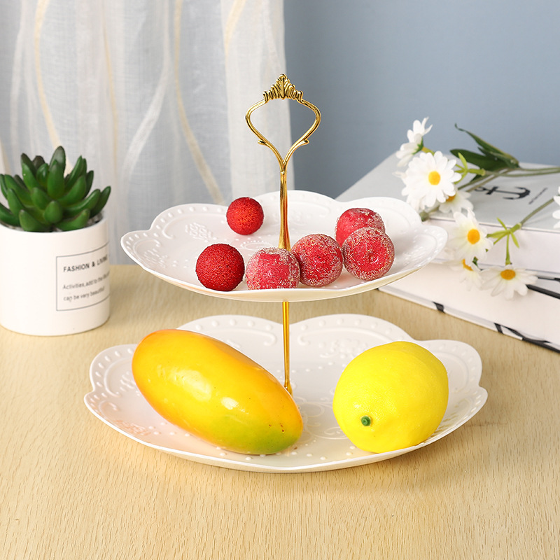 Afternoon Tea Dessert Tray MultiLayer Plastic Fruit Plate Dessert Table Decoration Cake Plate ThreeLayer Cake Stand