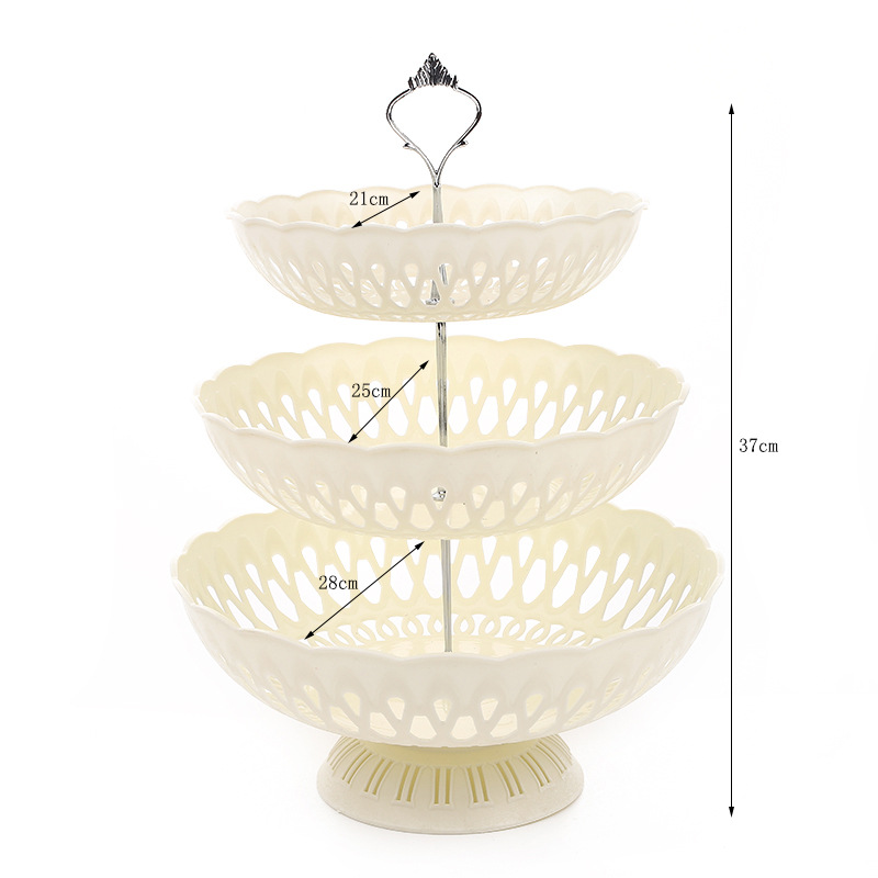 Afternoon Tea Dessert Tray MultiLayer Plastic Fruit Plate Dessert Table Decoration Cake Plate ThreeLayer Cake Stand