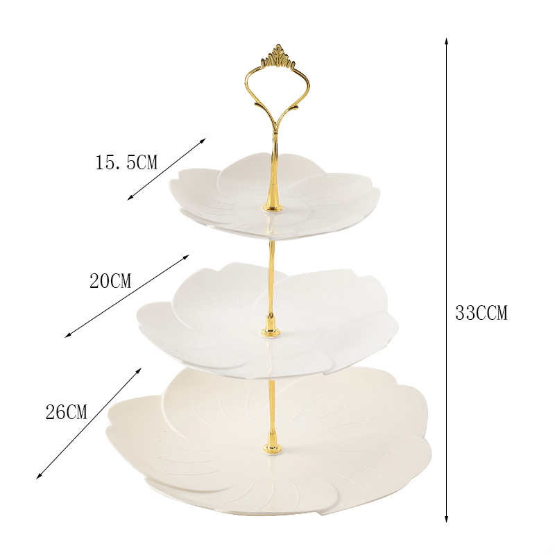 Afternoon Tea Dessert Tray MultiLayer Plastic Fruit Plate Dessert Table Decoration Cake Plate ThreeLayer Cake Stand