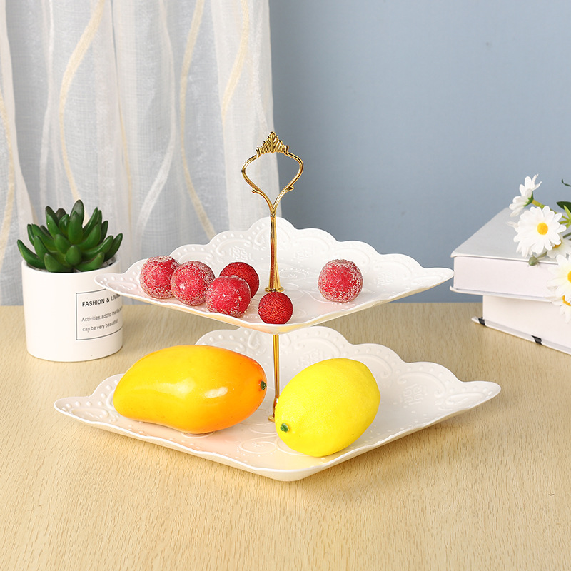Afternoon Tea Dessert Tray MultiLayer Plastic Fruit Plate Dessert Table Decoration Cake Plate ThreeLayer Cake Stand