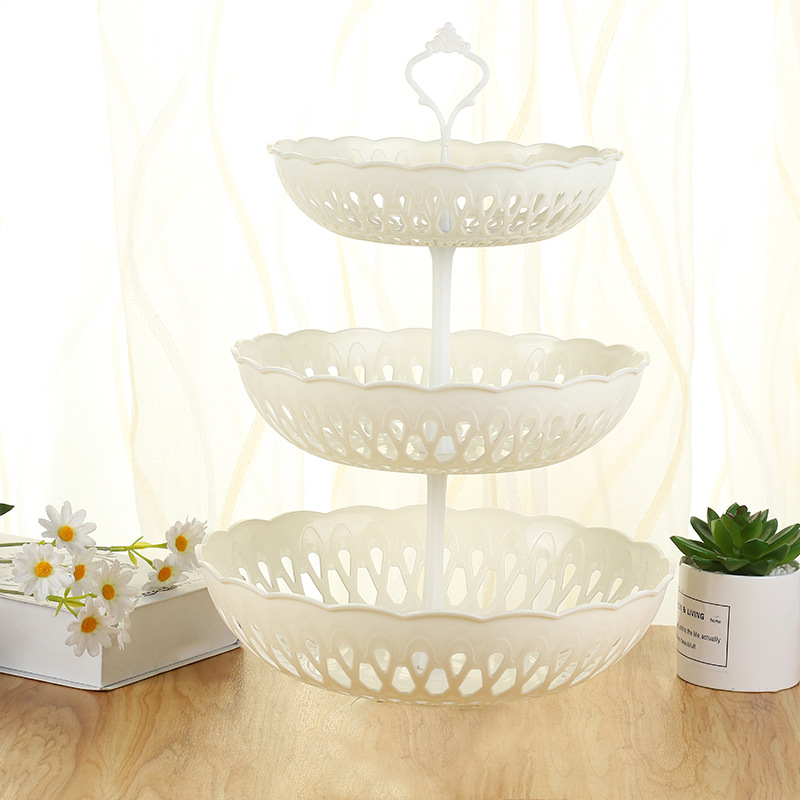 Afternoon Tea Dessert Tray MultiLayer Plastic Fruit Plate Dessert Table Decoration Cake Plate ThreeLayer Cake Stand