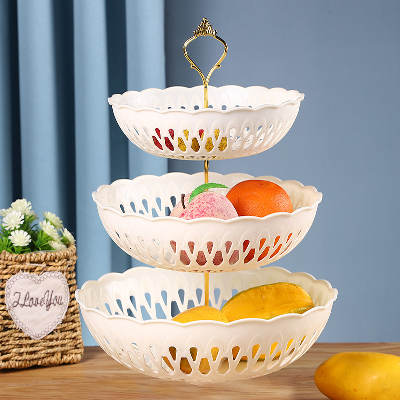 Afternoon Tea Dessert Tray MultiLayer Plastic Fruit Plate Dessert Table Decoration Cake Plate ThreeLayer Cake Stand