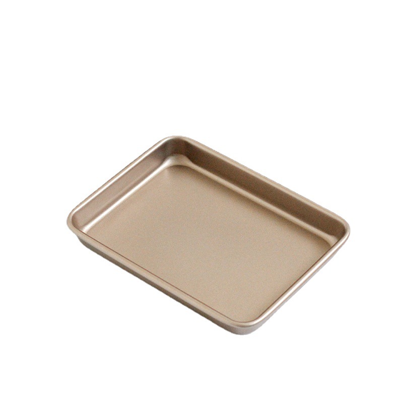 Rectangular Ovenware Carbon Steel Baking Tray Cake Baking Pan Square Household Pizza Grill Gold Baking Pan