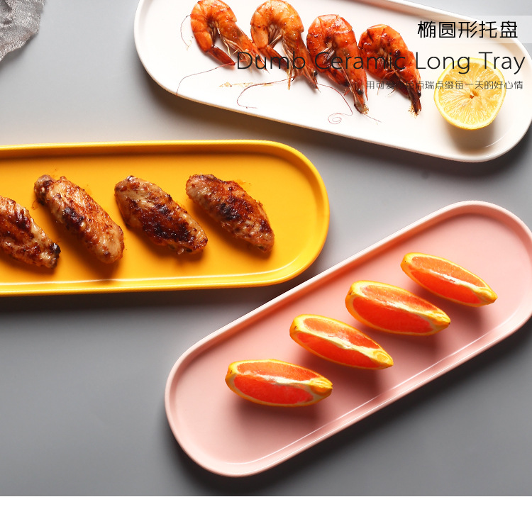 Nordic Simple Oval Tray Rectangular Plate Japanese Dim Sum Plate Cuisine Sushi Plate Thick Cake Plate Nordic Simple Oval Tray Rectangular Plate Japanese Dim Sum Plate Cuisine Sushi Plate Thick Cake Plate