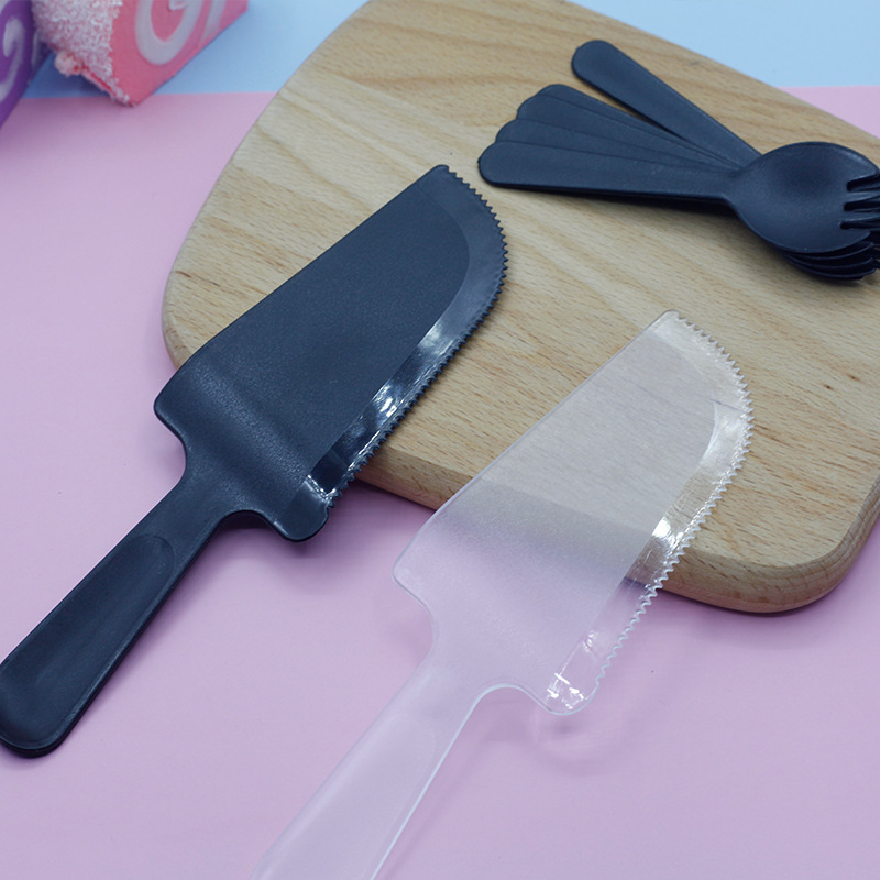 Cake Knife and Fork Disposable Birthday Cake Cutlery Tray Set Four-in-One Tableware Cake Tableware Set Customization