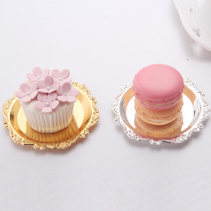 High-End Silver-Plated Domestic Ornaments Fruit Plate Afternoon Tea Snack Plate Cake Tray Party Supplies 3042