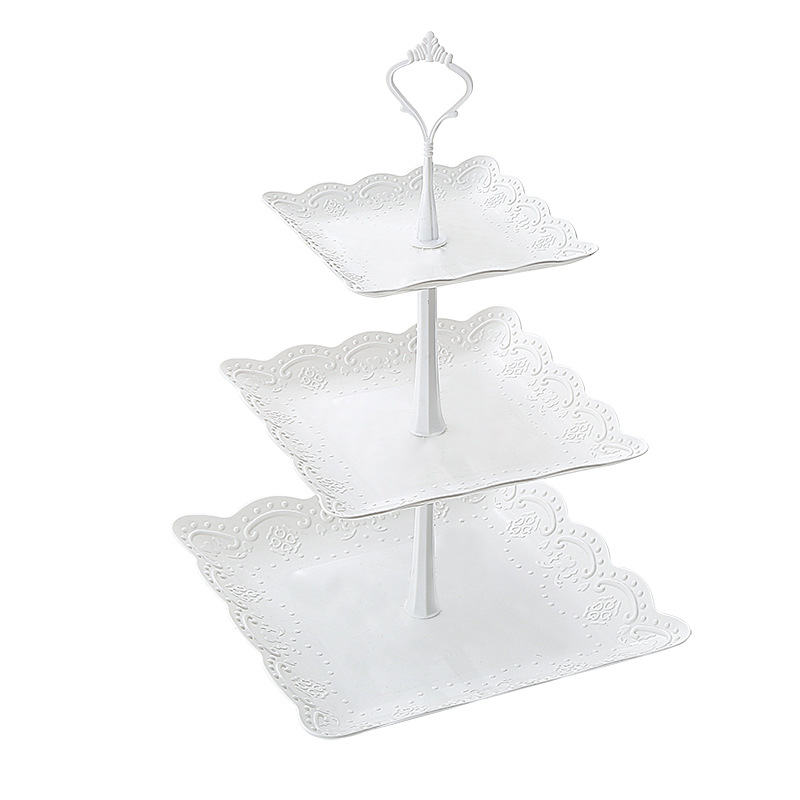 ThreeLayer Fruit Plate Dried Fruit Tray Afternoon Tea Snack Tray Dessert Table MultiLayer Cake Stand Cake Tabletop