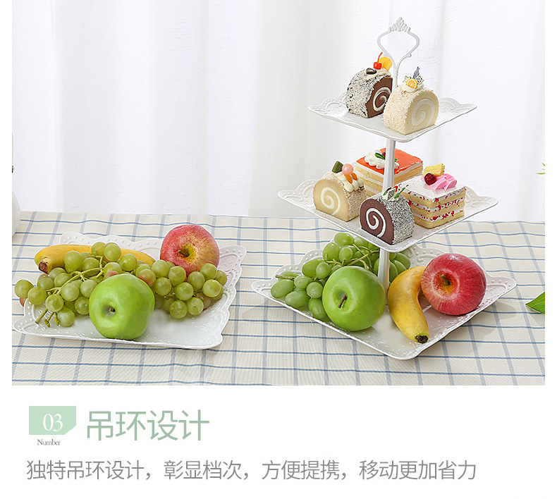 ThreeLayer Fruit Plate Dried Fruit Tray Afternoon Tea Snack Tray Dessert Table MultiLayer Cake Stand Cake Tabletop