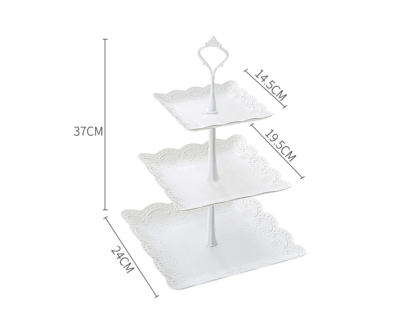 ThreeLayer Fruit Plate Dried Fruit Tray Afternoon Tea Snack Tray Dessert Table MultiLayer Cake Stand Cake Tabletop