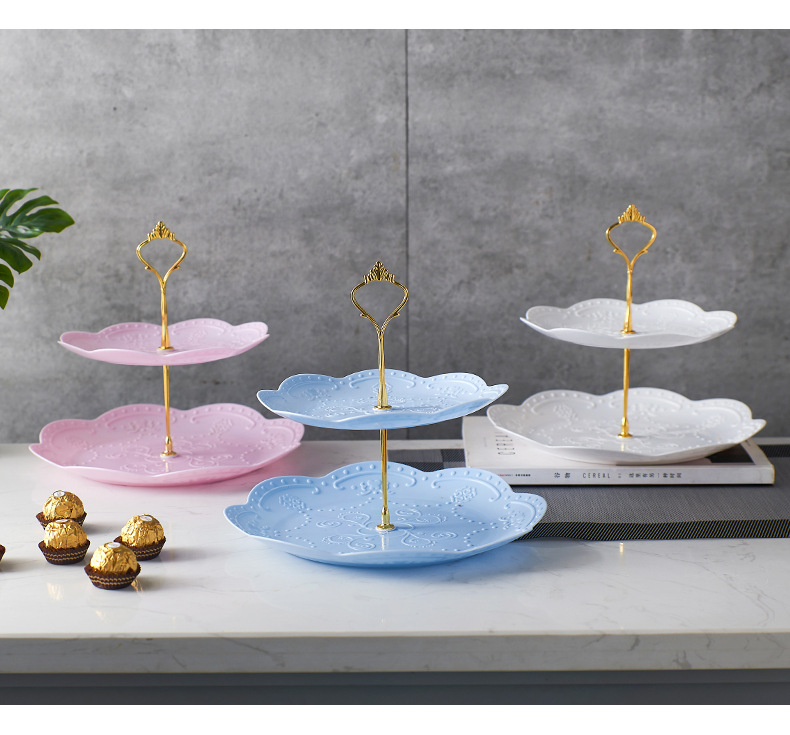 ThreeLayer Fruit Plate Dried Fruit Tray Afternoon Tea Snack Tray Dessert Table MultiLayer Cake Stand Cake Tabletop