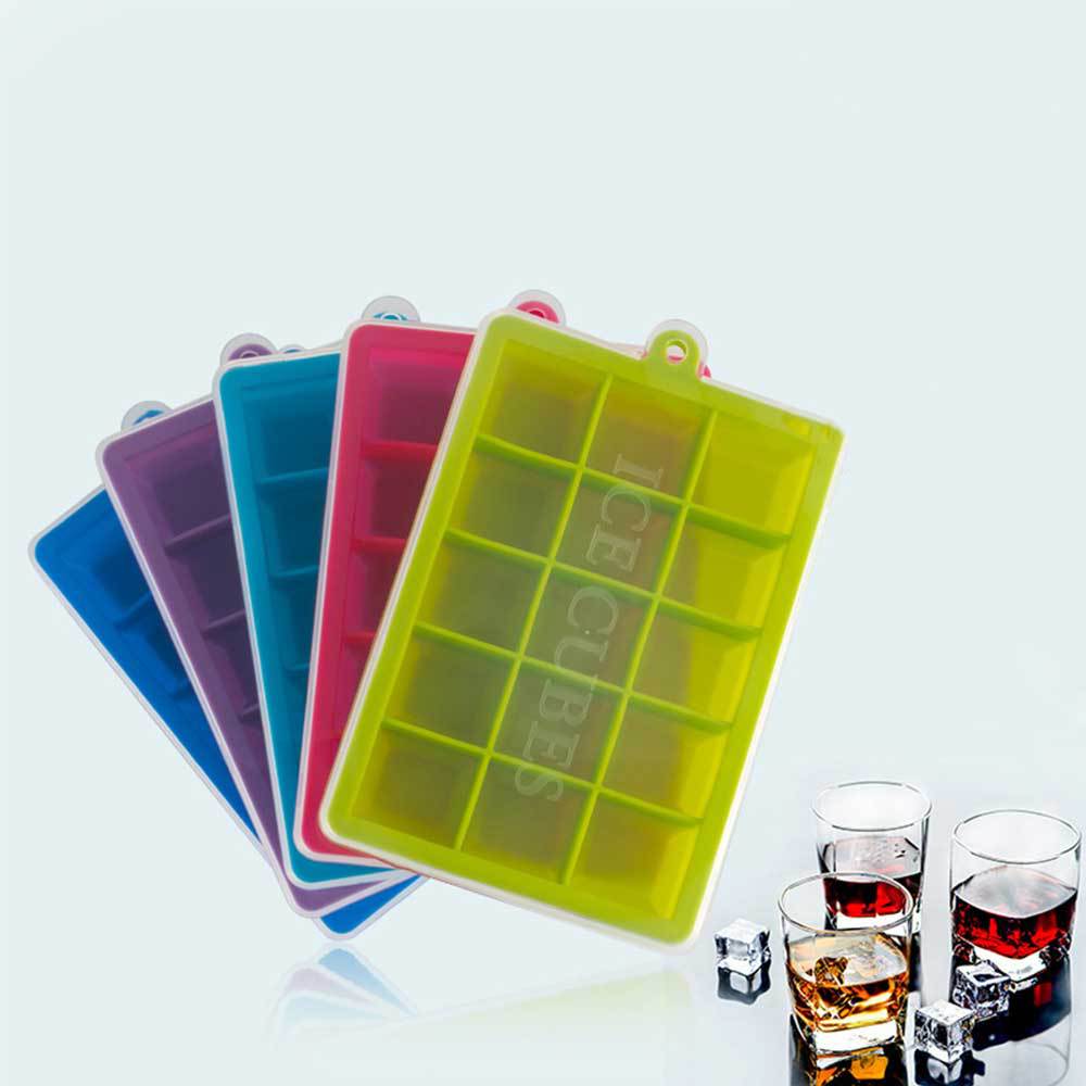 Silicone Ice Tray with Lid Ice Cube Mold ThreeDimensional Ice Box Cake Baking Chocolate Mold Supplementary Food Box