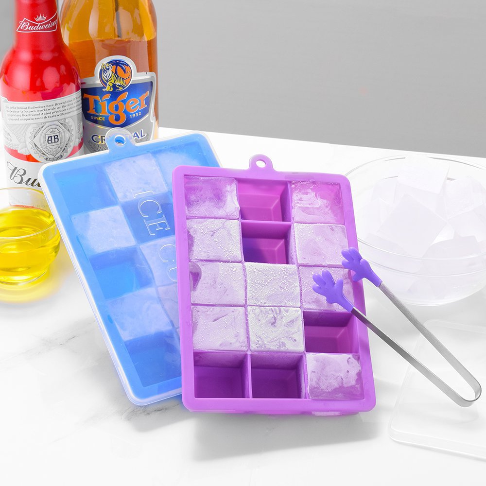 Silicone Ice Tray with Lid Ice Cube Mold ThreeDimensional Ice Box Cake Baking Chocolate Mold Supplementary Food Box
