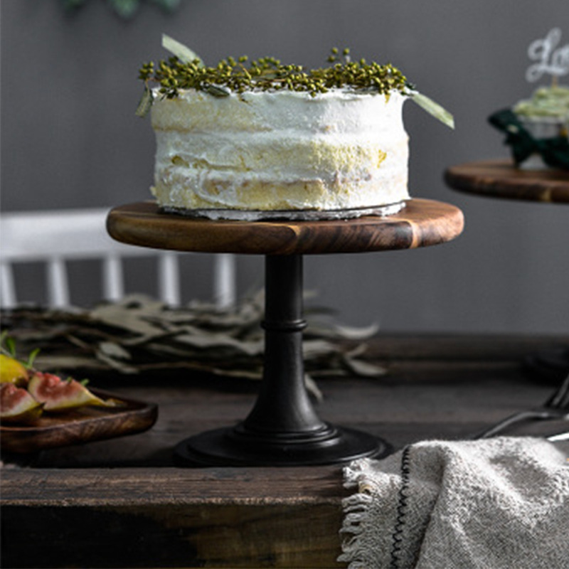 Wooden Cake Stand High Leg Solid Wood Cake Plate European Wedding Party Dessert Display Stand Tray Cake Stand Wholesale