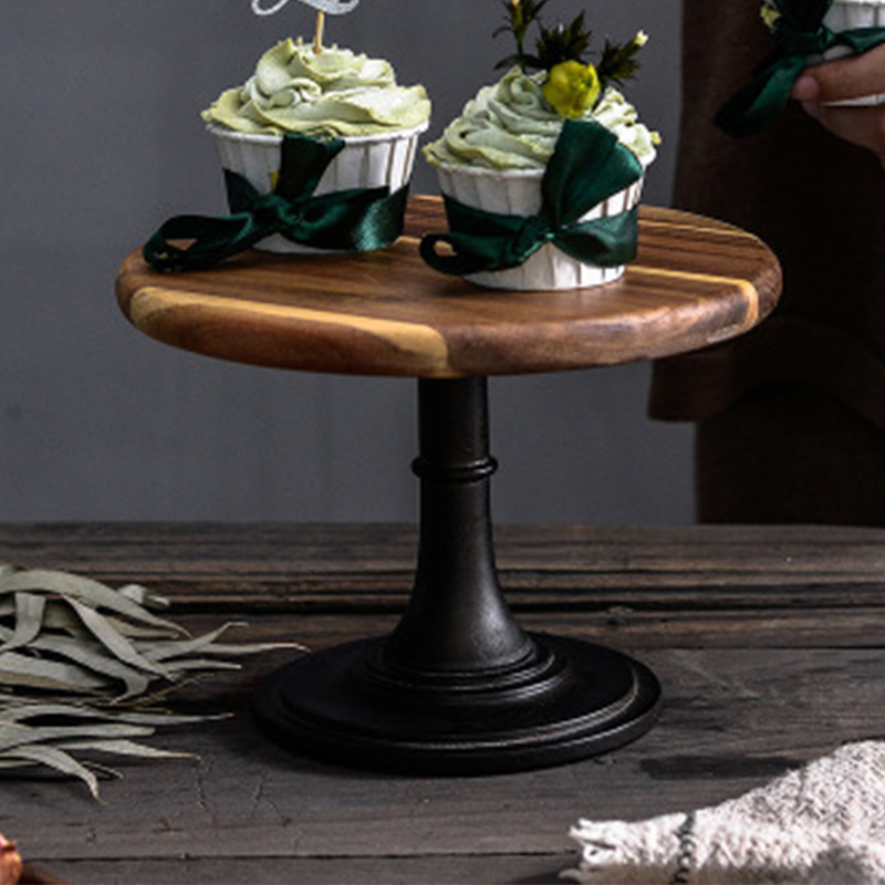 Wooden Cake Stand High Leg Solid Wood Cake Plate European Wedding Party Dessert Display Stand Tray Cake Stand Wholesale
