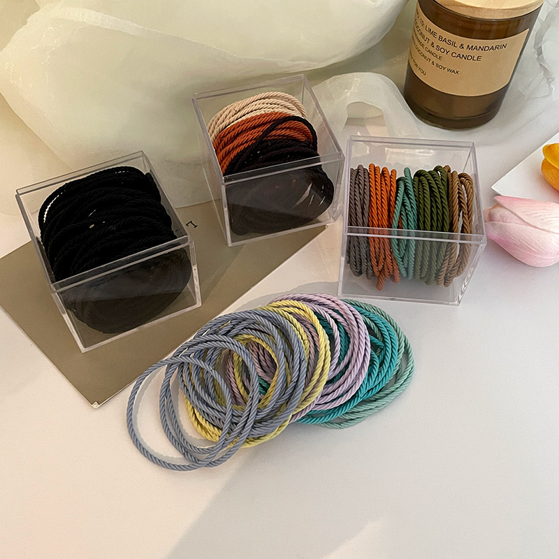 Korean Style New High Elastic Thread Rubber Band Hair Rope Boxed Hair Tie Does Not Hurt Hair Accessories Durable Hair Ring Hair Accessories