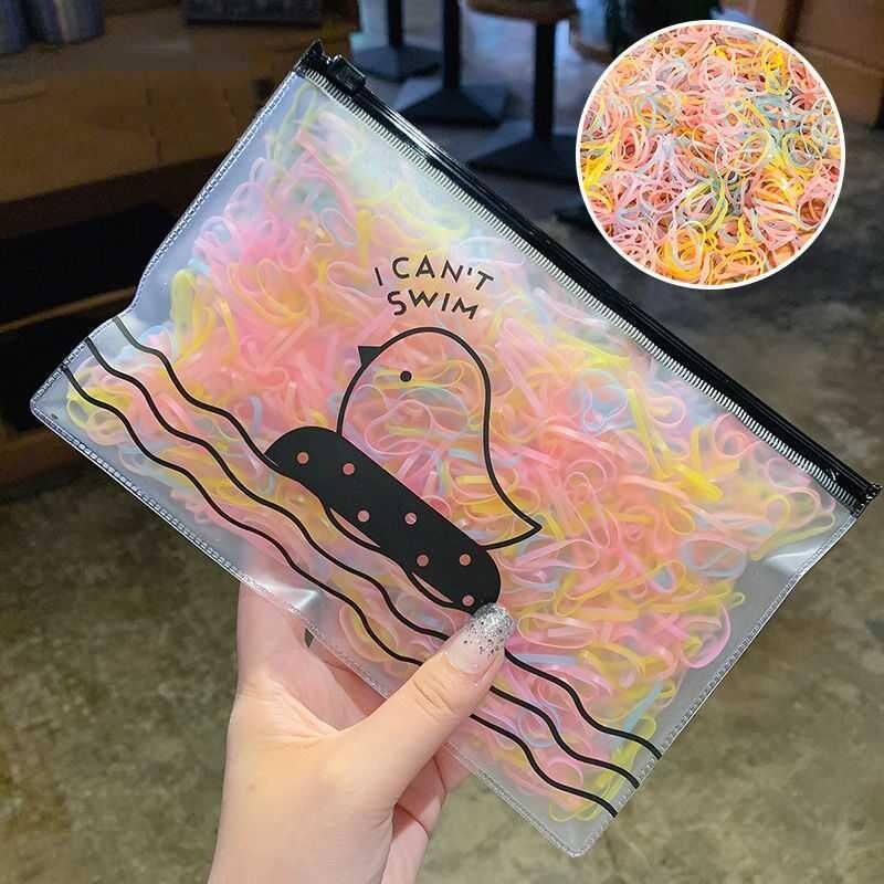 Children Headwear Disposable Rubber Band Women Black Hair Ring Highly Elastic Hair Rope Hair Accessories Hair Friendly String Wholesale