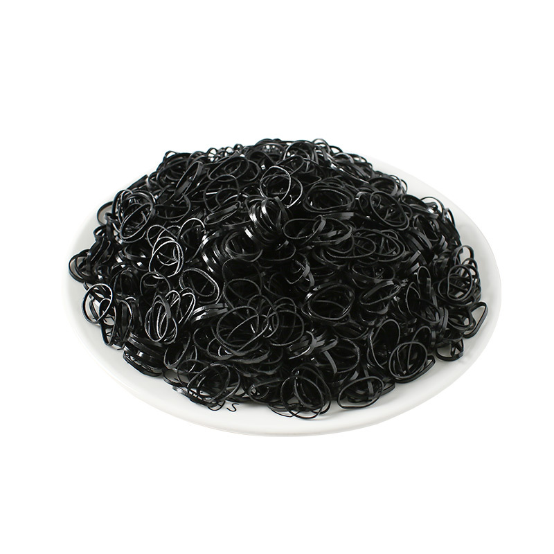 Children Headwear Disposable Rubber Band Women Black Hair Ring Highly Elastic Hair Rope Hair Accessories Hair Friendly String Wholesale