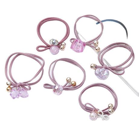 Korean Online Influencer Hair Ring Burst Beads Leather Rope Fashion Temperament Hair Band Headdress Highly Elastic Rubber Band Wholesale