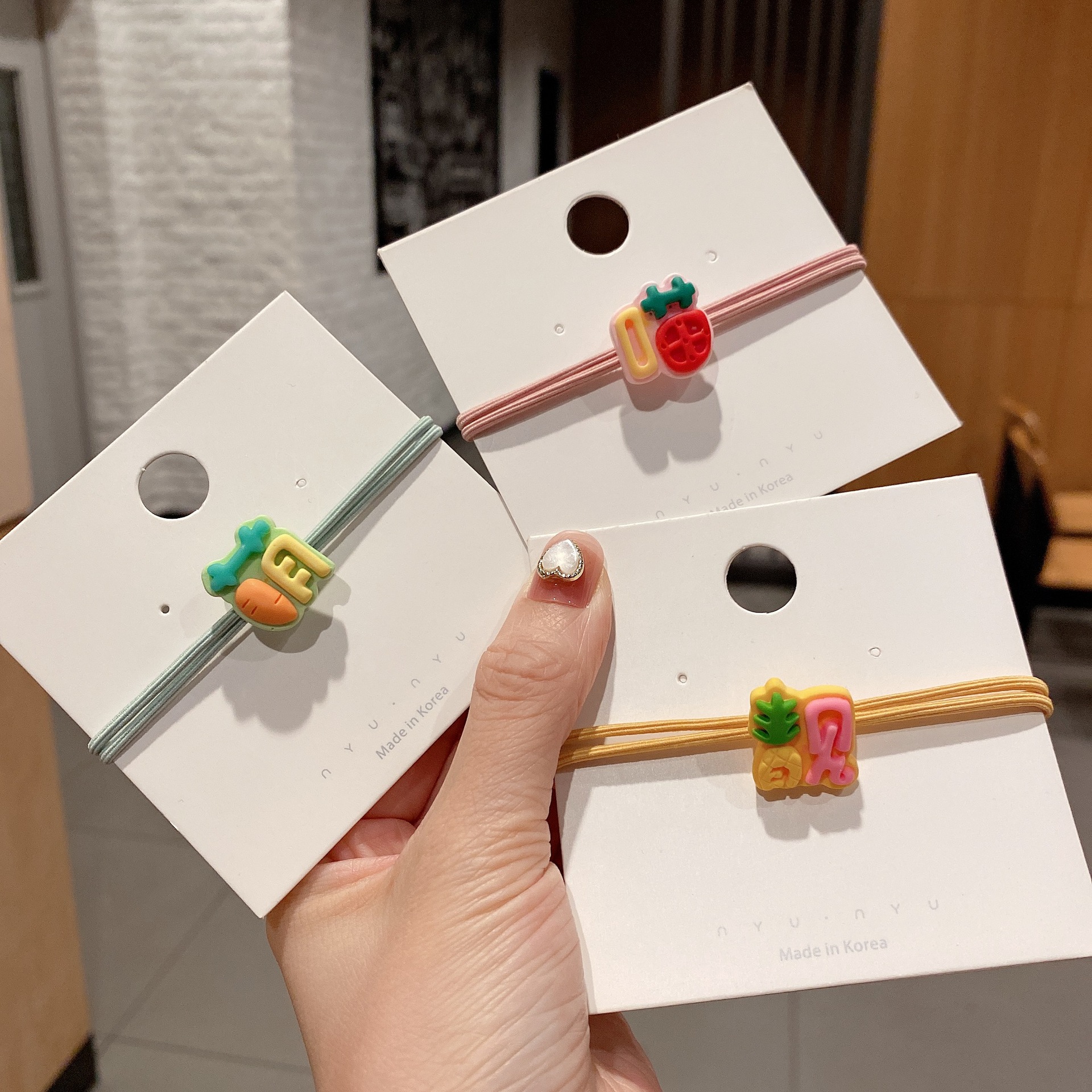 Korean Style Fashion Hair Rope Creative Fruit Element Cute Girl Ponytail Rubber Band Spot High Elastic Hair Accessories Hair Rope