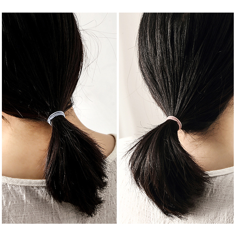 Online Influencer Head String Ins Simple Small Circle Thin Hair Rope Girl Tie Hair Elastic Rubber Band Basic Hair Ring Headdress