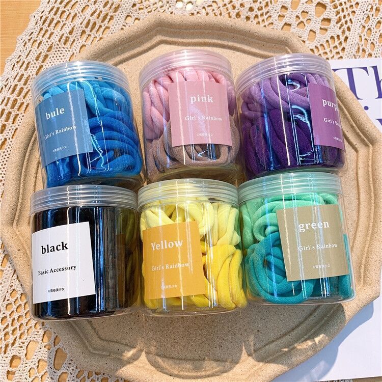 Seamless Hair Rope Internet Celebrity Color Hair Ring High Elastic Hair Bands Candy Color Rubber Band Hair Accessories