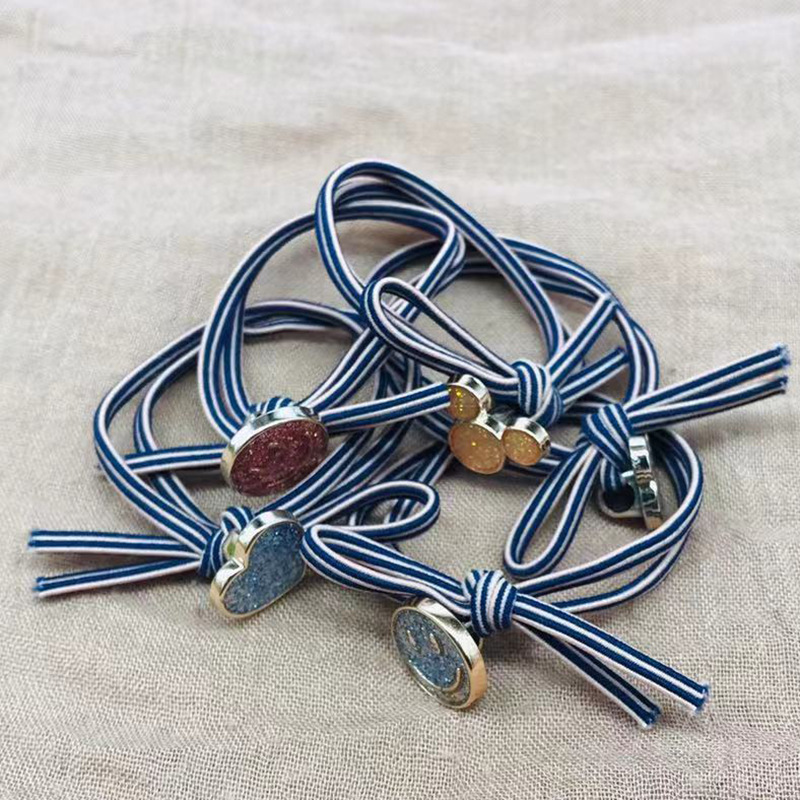 South Korea Dongdaemun Hot Sale Striped Rubber Band Girl High Elastic Five-Pointed Star Smiley Face Accessories Hair Band Wholesale South Korea Dongdaemun Hot Sale Striped Rubber Band Girl High Elastic Five-Pointed Star Smiley Face Accessories Hair Band Wholesale
