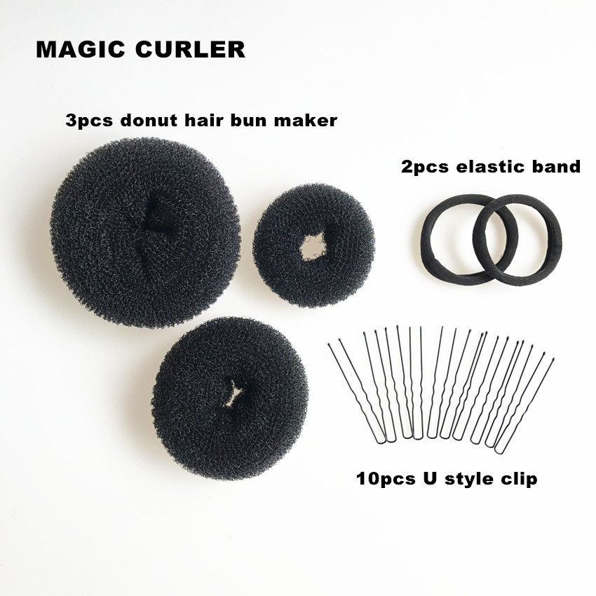 CrossBorder Bun Updo Set Donut UClip High Elastic Rubber Band Hair Accessories Set Japanese and Korean Hair Accessories