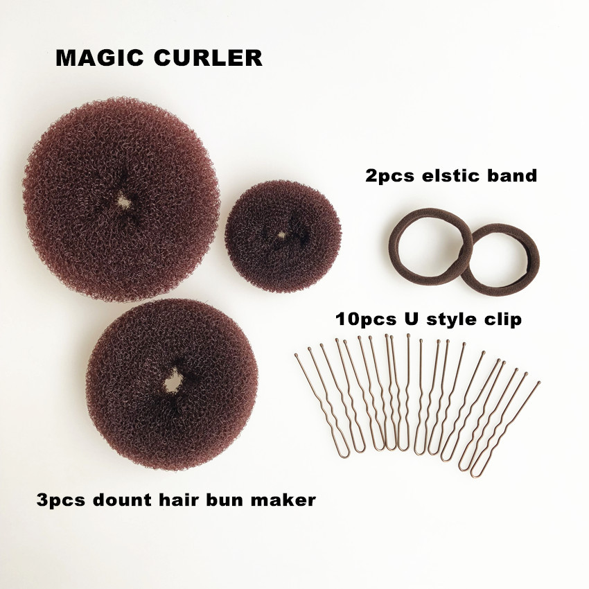 CrossBorder Bun Updo Set Donut UClip High Elastic Rubber Band Hair Accessories Set Japanese and Korean Hair Accessories