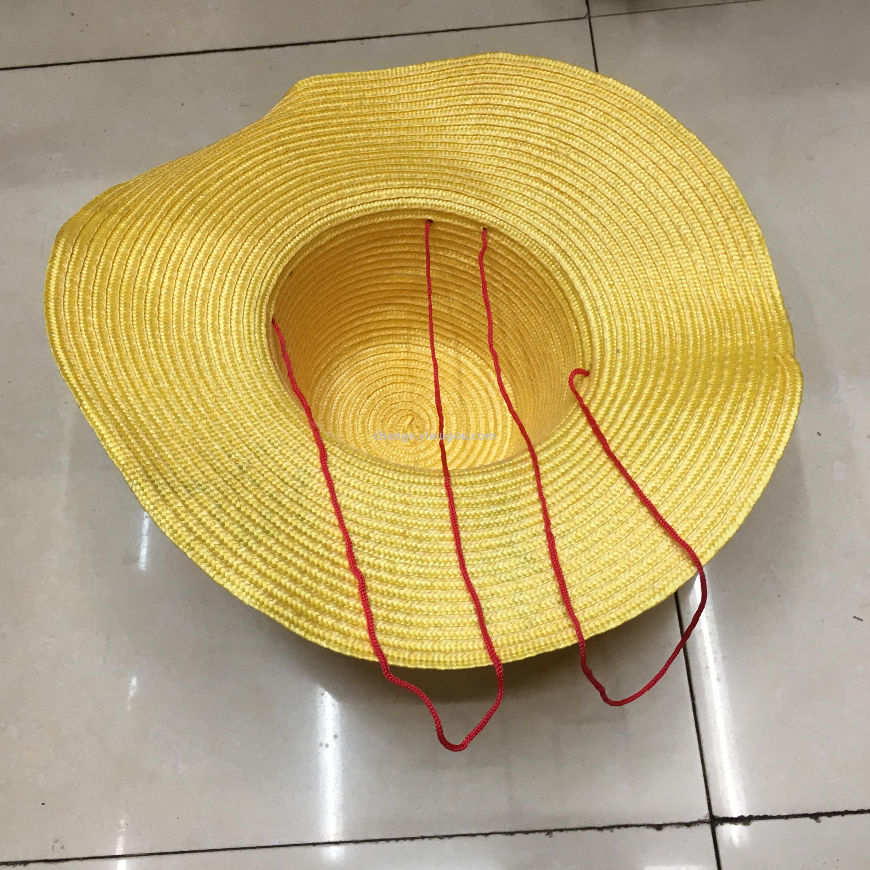 Plastic cap yellow big yellow hat 42cm sun hat.