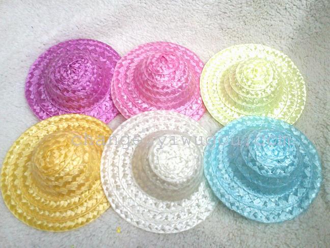 Factory wholesale toy cap PP plastic cap pet cap decorative hat small straw hat Factory wholesale toy cap PP plastic cap pet cap decorative hat small straw hat