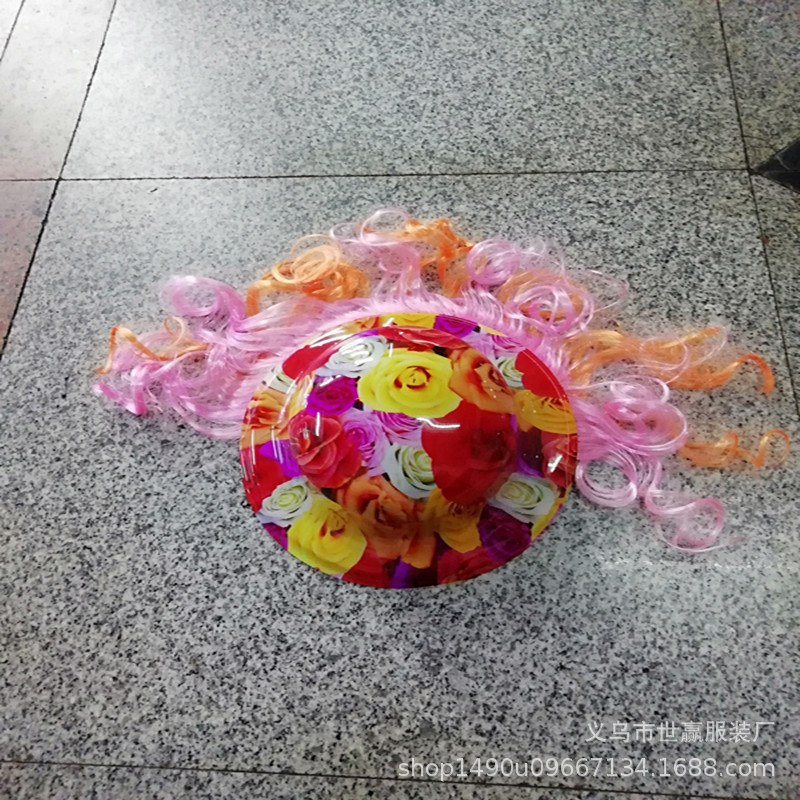 PVC rain ball hat holiday party costume ball plastic cap laser ball hat