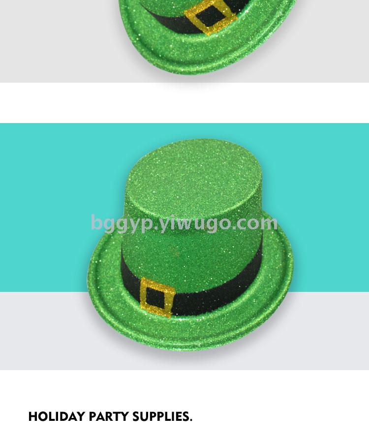 Irish Festival Painting Gold Powder Ring Buckle Gold Powder a Tall Hat PVC Plastic Cap National Day Event Factory Direct Sales Custom Printing Irish Festival Painting Gold Powder Ring Buckle Gold Powder a Tall Hat PVC Plastic Cap National Day Event Factory Direct Sales Custom Printing