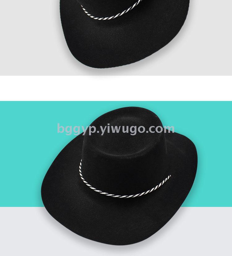 Flocking Cowboy Hat Custom Printed Logo Fashion Party Gathering Holiday Events PVC Plastic Cap Factory Direct Sales Flocking Cowboy Hat Custom Printed Logo Fashion Party Gathering Holiday Events PVC Plastic Cap Factory Direct Sales
