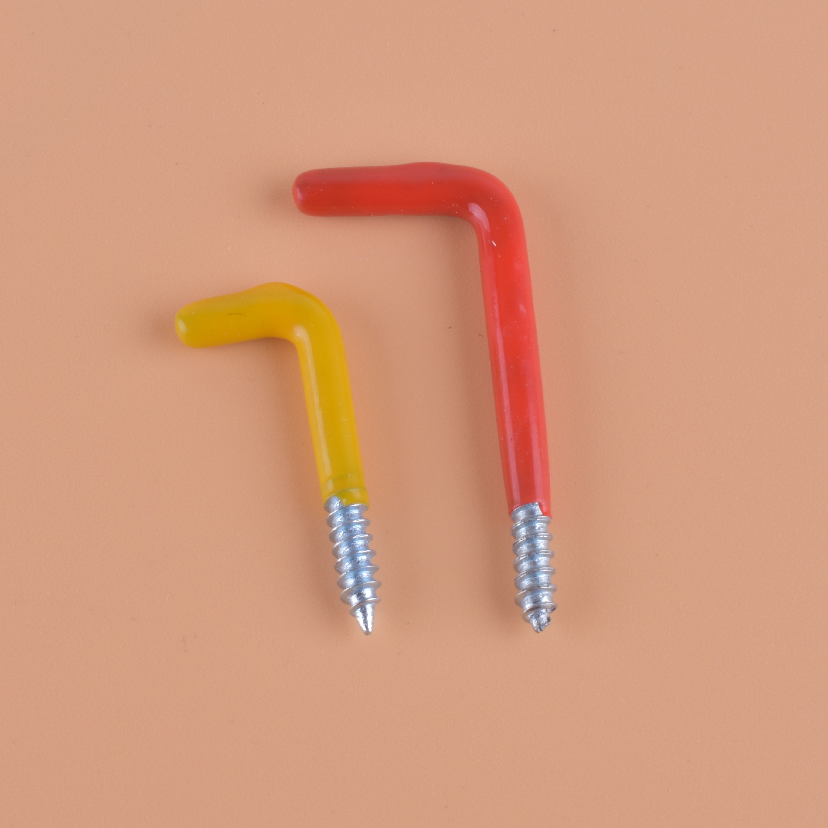 Mini pp box with color package plastic cup hook right Angle hook 20 pieces.
