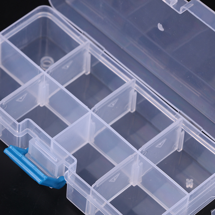 Wholesale single buckle, small 8 - grid transparent plastic storage box fish hook storage box medicine box leather ring box detachable manufacturers direct sales Wholesale single buckle, small 8 - grid transparent plastic storage box fish hook storage box medicine box leather ring box detachable manufacturers direct sales